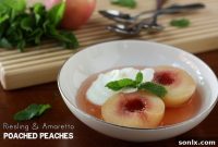 Poached Peaches with Riesling and Amaretto