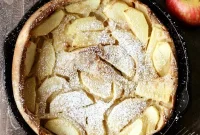 Warm Apple Puff Pancake with Cider Glaze