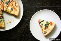 Roasted Red Pepper, Spinach and Feta Quiche