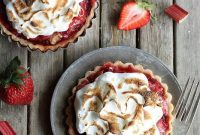 Luscious Strawberry Rhubarb Meringue Tartlets