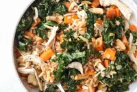 Wholesome Chicken Farro Bowl with Sweet Potato and Kale