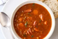 Hearty Smoked Ham and Lentil Soup