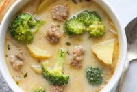 Rustic Sausage, Potato & Broccoli Chowder