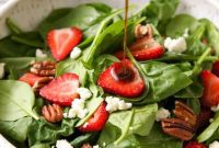 Golden Brown Butter Strawberry Spinach Salad