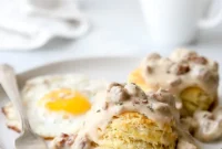 Southern Comfort: Biscuits Smothered in Savory Sausage Gravy