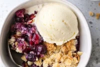 Rustic Blueberry Almond Crisp