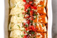 Vibrant Red & Green Chicken Enchiladas