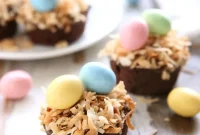Coconut Brownie Easter Nests