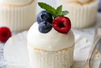Heavenly Angel Food Cupcakes with Berry-Kissed Whipped Frosting