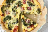 Roasted Broccoli Bacon Frittata