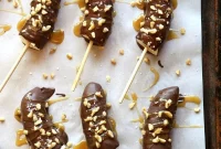 Caramel Walnut Chocolate Dipped Frozen Bananas
