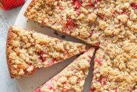 Sweet & Tangy Strawberry Rhubarb Coffee Cake