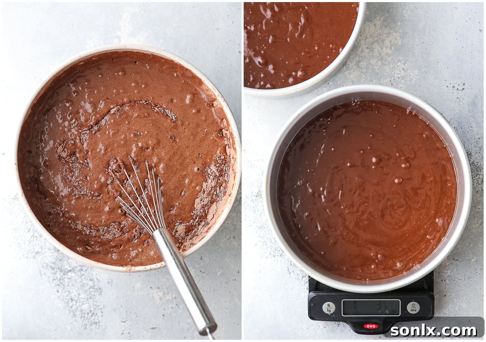 Cake batter ready for baking in a bowl