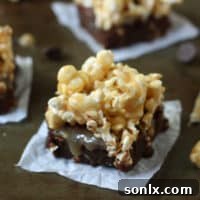 Caramel Popcorn Fudge Brownies