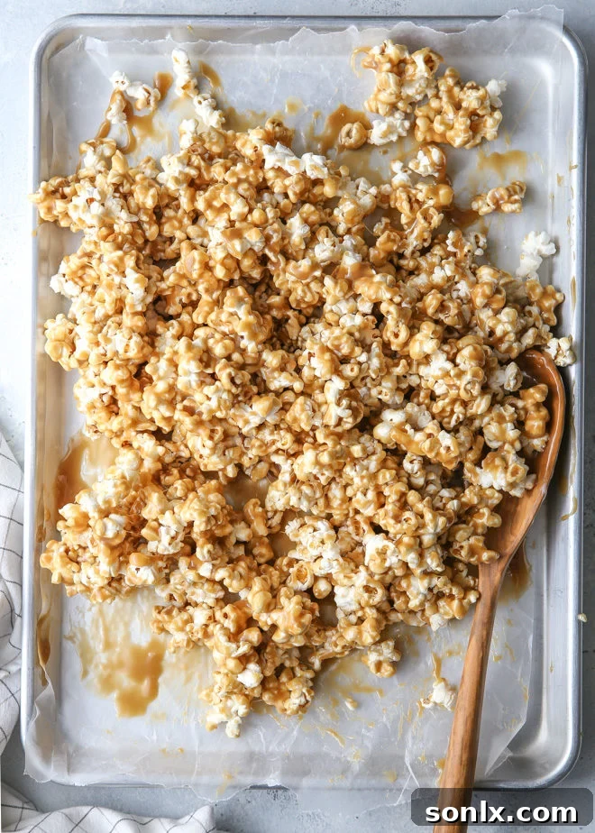 This is our family's favorite soft caramel corn recipe. It's chewy and gooey, and completely irresistible!