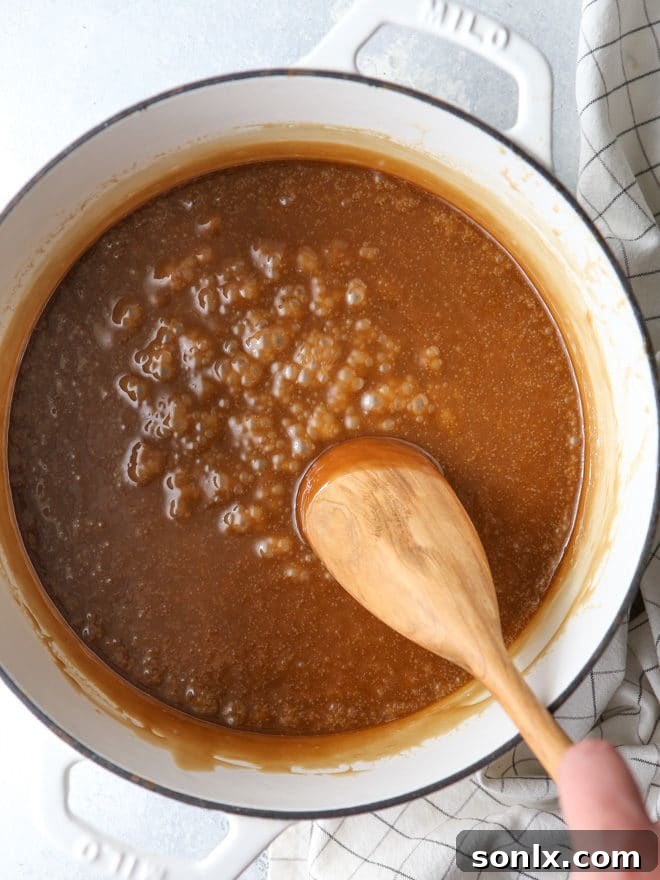 Caramel sauce for soft and chewy caramel popcorn