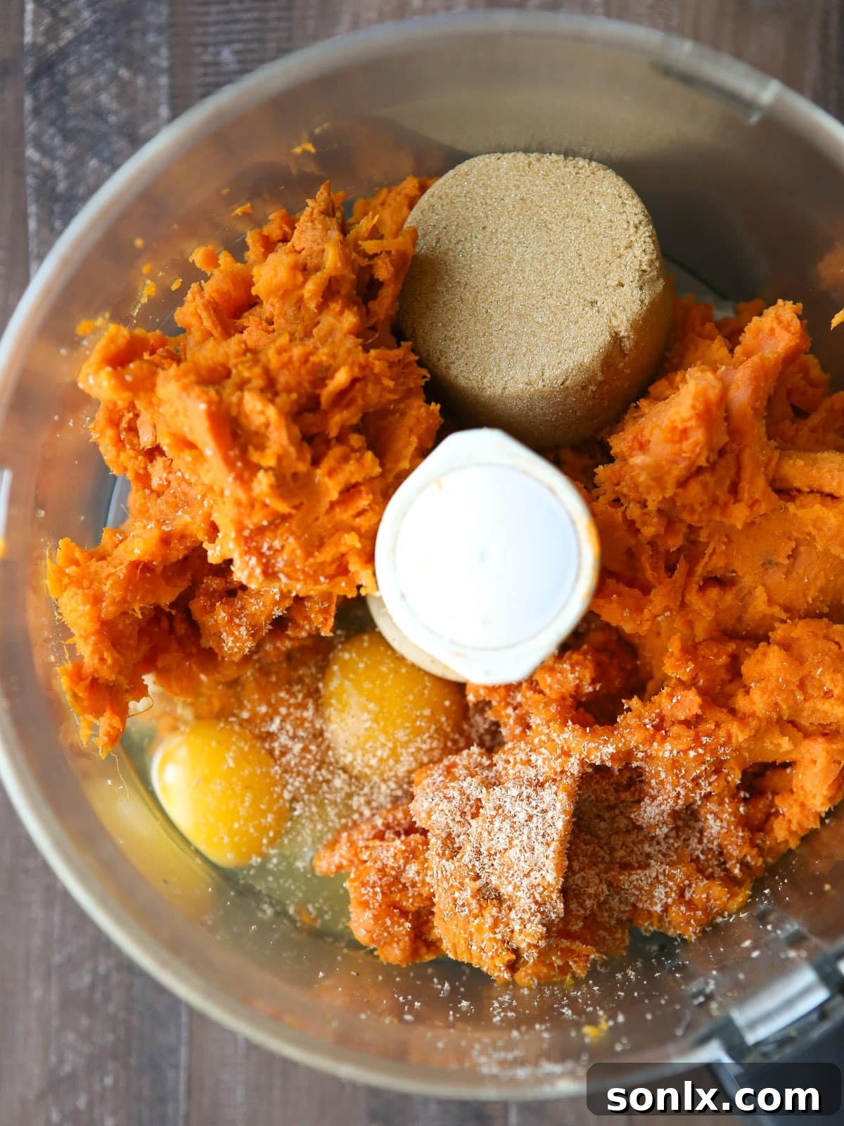 sweet potato filling ingredients in food processor
