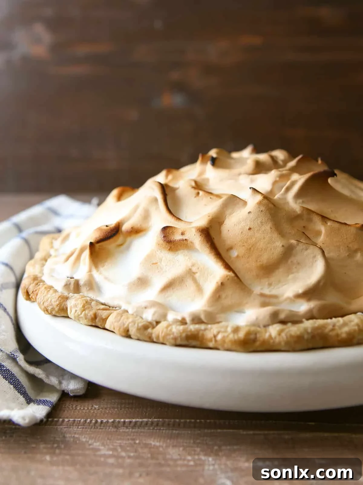 toasted marshmallow meringue on top of pie