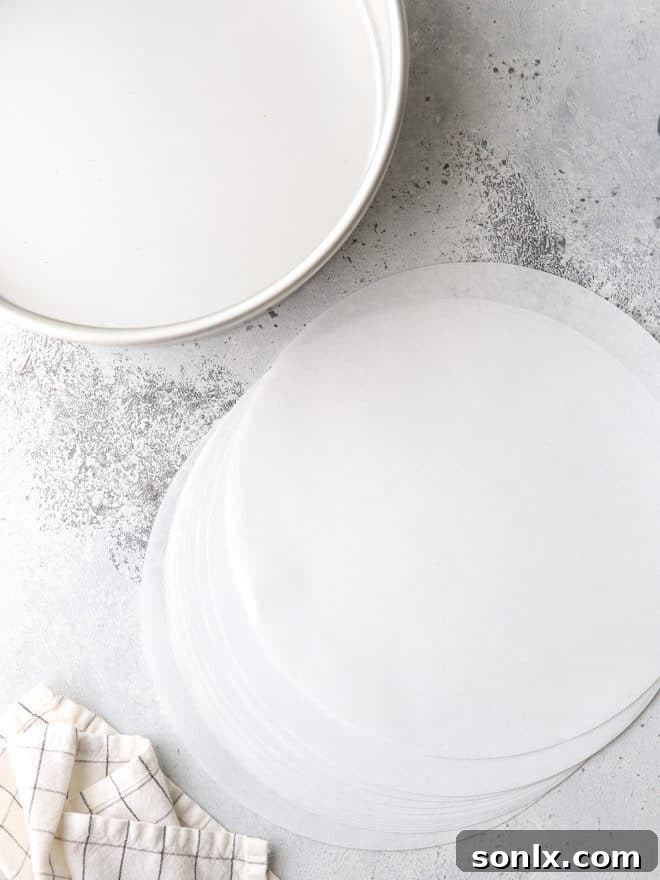 Always line cake pans with parchment paper