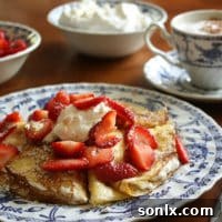 Gourmet Crepes with Balsamic Strawberries and Mascarpone Whipped Cream