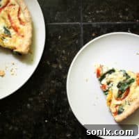 Roasted Red Pepper Quiche with Spinach and Feta