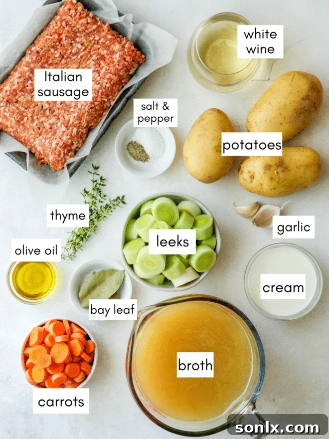 potato leek sausage soup ingredients