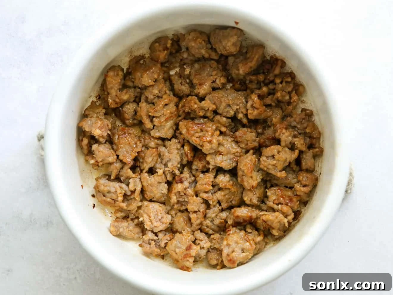 browned Italian sausage