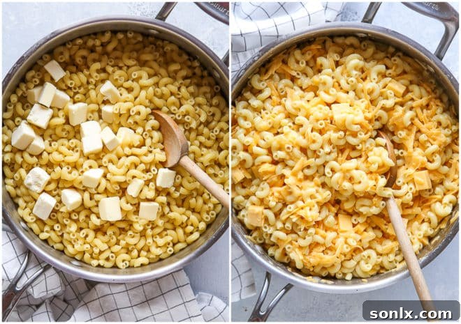 Making the easiest stovetop mac and cheese