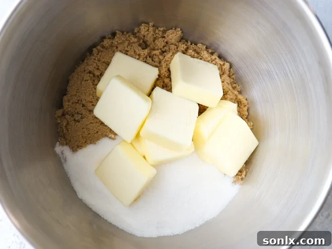 Creaming butter with sugar, initial stage