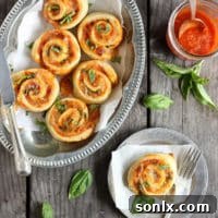 Caprese Pizza Swirls 6 Tomato, Basil, and Mozzarella Pizza Wheels
