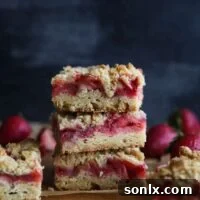 Delicious Strawberry Rhubarb Crumb Bars recipe image