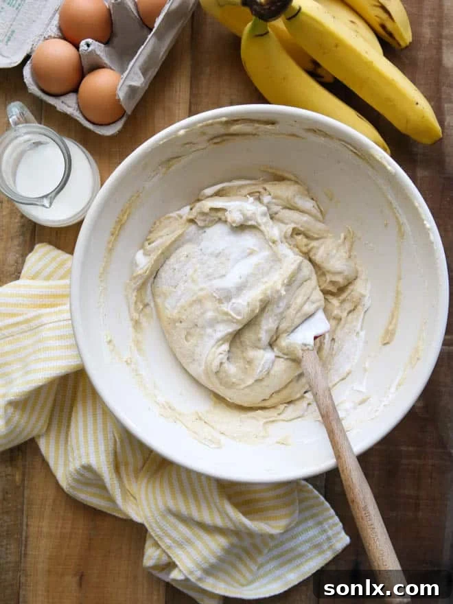 Close-up of the delicious Bourbon Banana Cream Pie layers