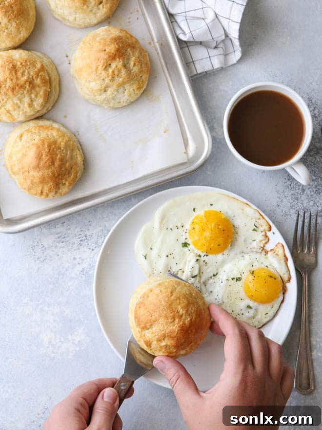 These sausage gravy stuffed biscuits make a great breakfast on the go!