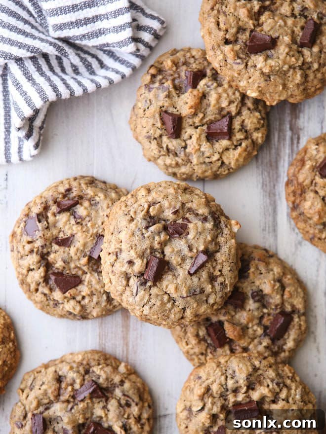 Giant oatmeal chocolate chunk cookies, a beloved family recipe