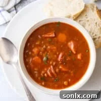 This hearty and delicious ham lentil soup recipe can be made on the stove top or in a slow cooker or instant pot!