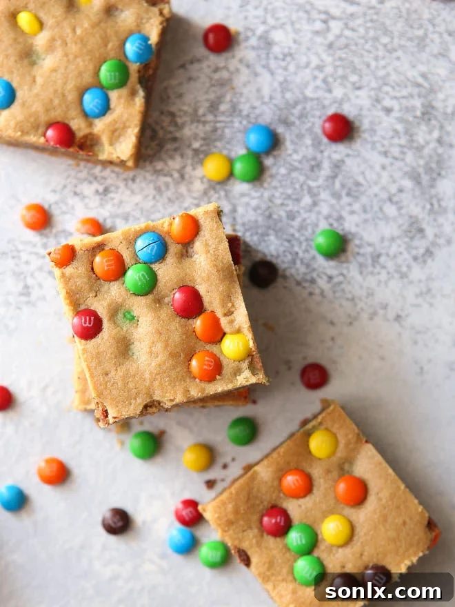 Irresistible Peanut Butter M&M Cookie Bars