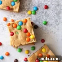 Peanut Butter M&M Cookie Bars