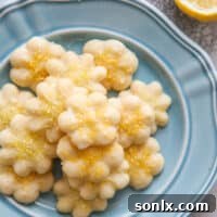 Very lemony spritz cookies are perfect for spring!