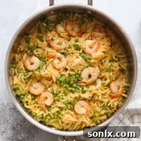 One-Pot Shrimp and Pea Orzo