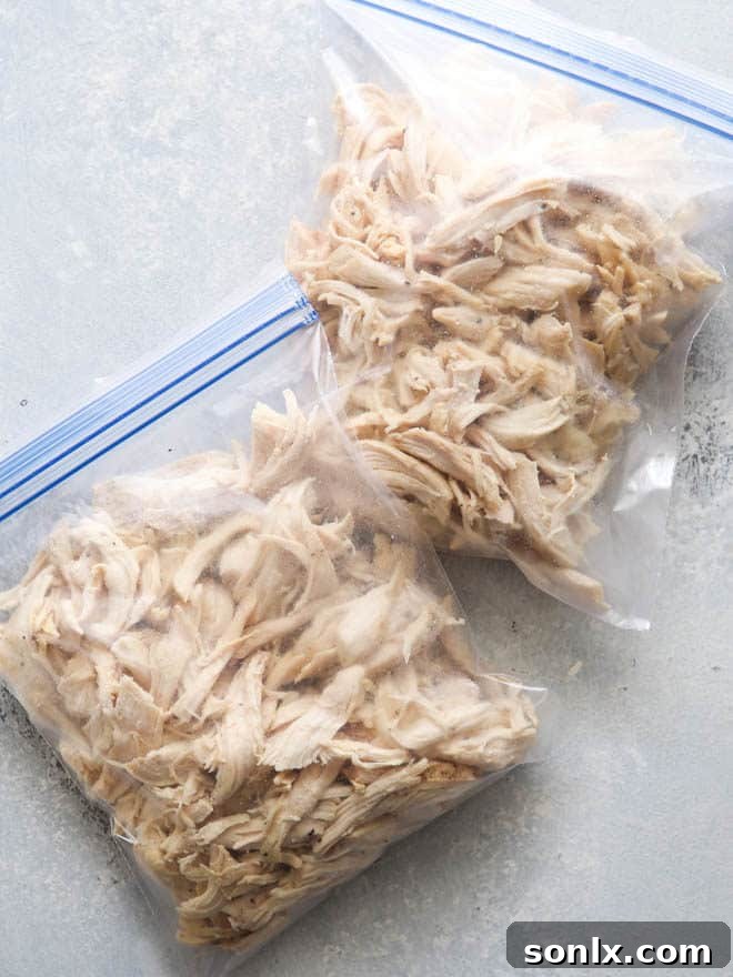Store shredded chicken in the fridge or freeer