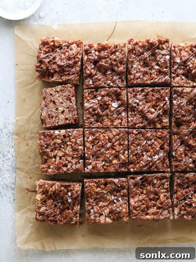 Hand holding a Nutella Rice Krispie Treat