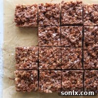 Nutella Rice Krispie Treats in a batch