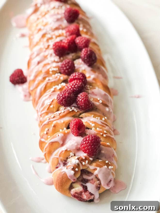 Delicious Raspberry Cream Cheese Braid, a highlight of our Kansas baking adventure.