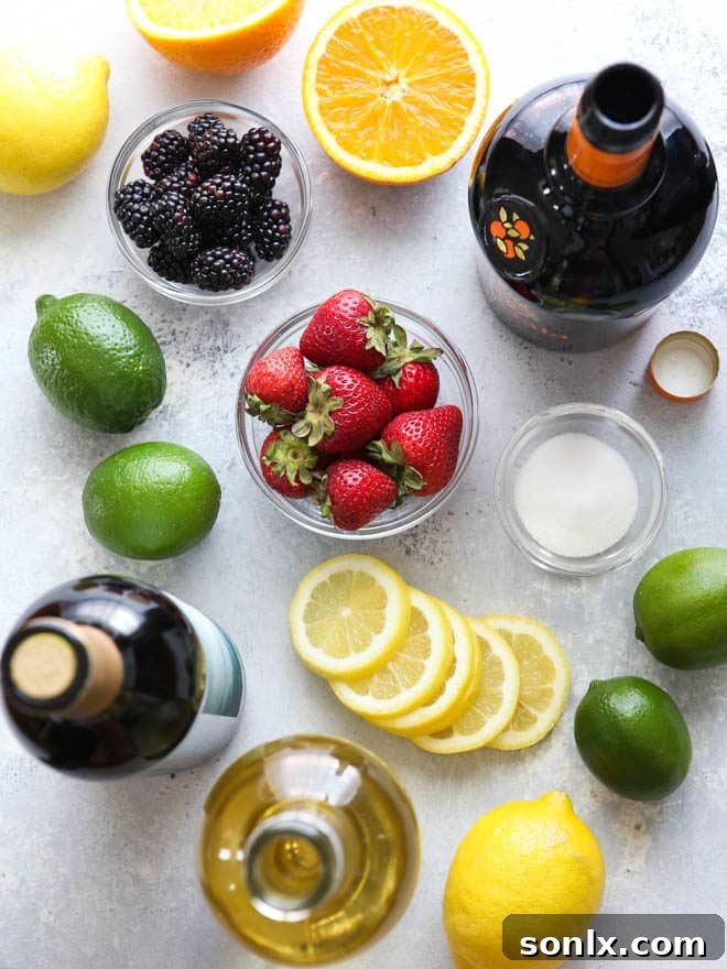 Simple ingredients for summer sangria