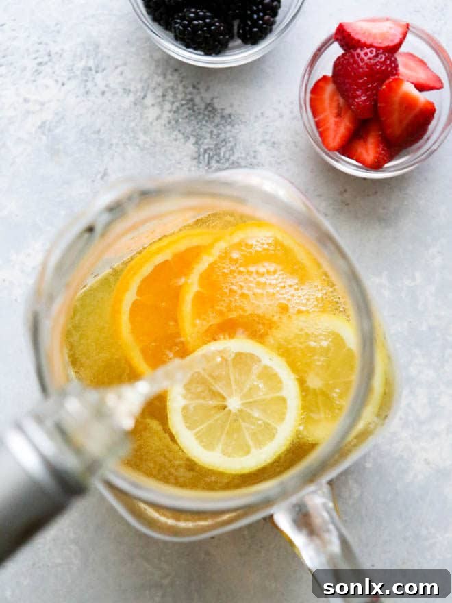 Mixing sangria