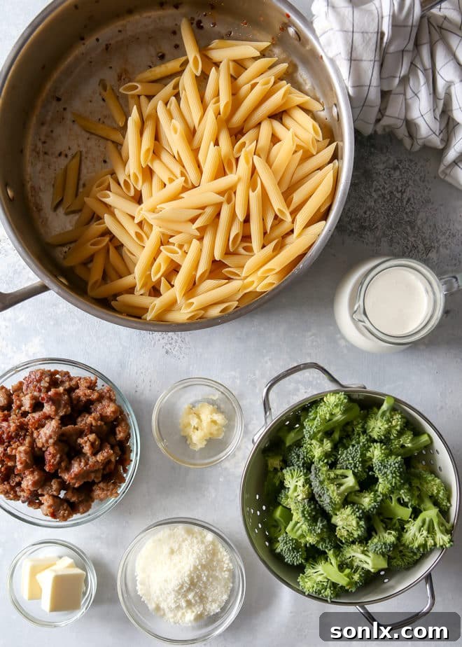 Easy one-pot sausage and broccoli pasta
