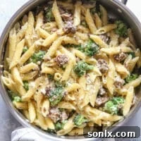 Easy one-pot sausage and broccoli pasta