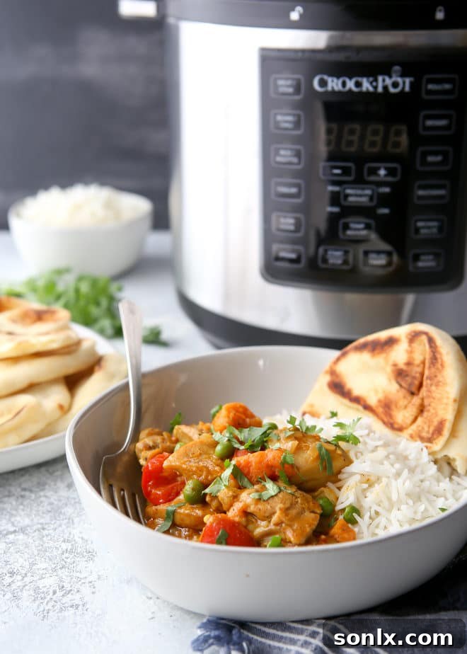 Generous serving of chicken coconut korma with sweet potatoes