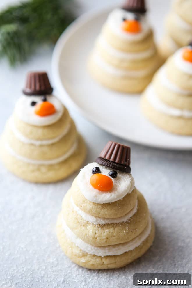 Snowman sugar cookies are adorable and fun to make!