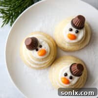 Snowman sugar cookies are adorable and fun to make!